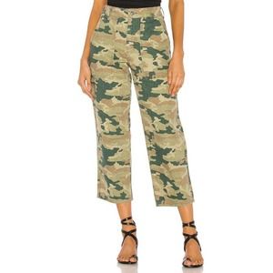 Free People Crop Jeans Remy Camouflage Camo Boho Casual Straight Leg New 26